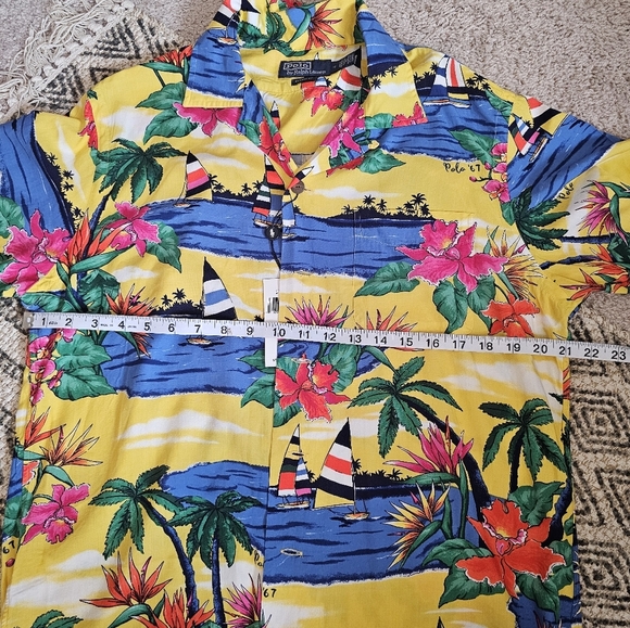 Polo Ralph Lauren NWT Mens Classic Fit Tropical Print Hawiian Woven Size M - Picture 7 of 7
